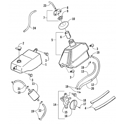 GAS TANK AND OIL TANK ASSEMBLIES