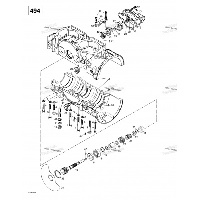 Crankcase, Rotary Valve, Water Pump (494)