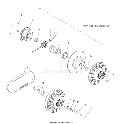 DRIVE TRAIN, CLUTCH, SECONDARY - S19EGK8PS ALL OPTIONS (49SNOWDRIVENCLUTCH09ASLT)