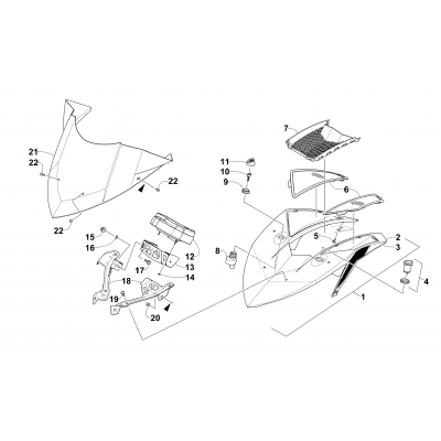 WINDSHIELD AND INSTRUMENTS ASSEMBLIES