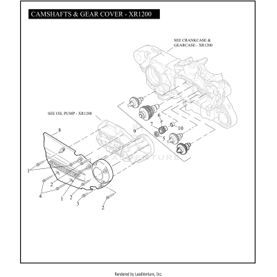 CAMSHAFTS & GEAR COVER - XR1200