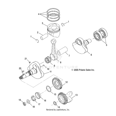CRANKSHAFT and PISTON - A06MH50AQ/AX/AY/AZ/AL/AT (4999205499920549D06)
