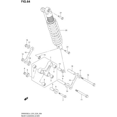 REAR CUSHION LEVER (DR650SEL4 E28)