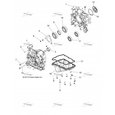 Engine, Crankcase (49Atvcrankcase14sp570)