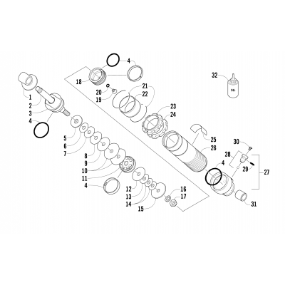 REAR SUSPENSION FRONT ARM SHOCK ABSORBER