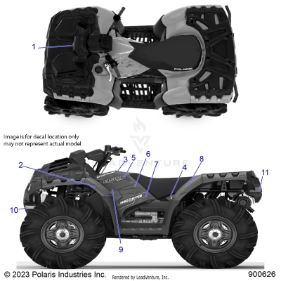 BODY, DECALS GRAPHIC - A23SXN85A4 (900626)