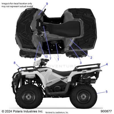 BODY, DECALS, STANDARD - A24SEA57L6 (900877)