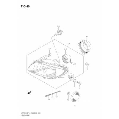 HEADLAMP (LT-A500XPZ L1 E28)