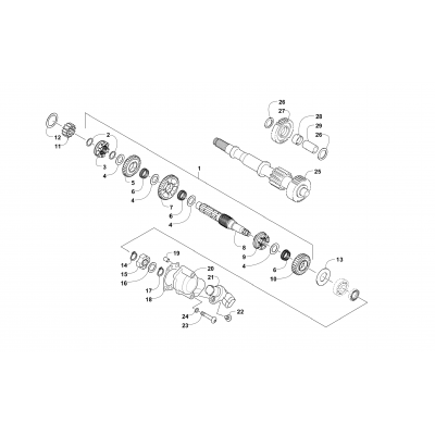 SECONDARY TRANSMISSION ASSEMBLY (ENGINE SERIAL NO. 0264070 and Up)