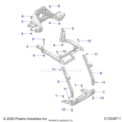 BODY, FRONT RACK SUPPORT - A25SVE95PG (C102267-1)