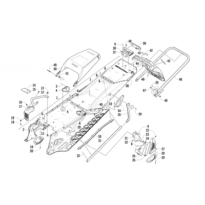 TUNNEL, REAR BUMPER, AND SNOWFLAP ASSEMBLY