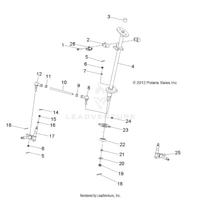 STEERING, STEERING POST and TIE ROD ASM. - A25YKA11N1/N5 (49ATVSTEERING13OUT90)