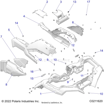 BODY, FRONT CAB,SIDE PANELS and COVERS - A25SXE95PP (C0211620)