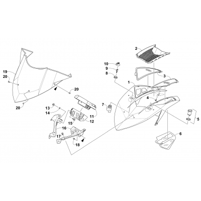 WINDSHIELD AND INSTRUMENTS ASSEMBLIES