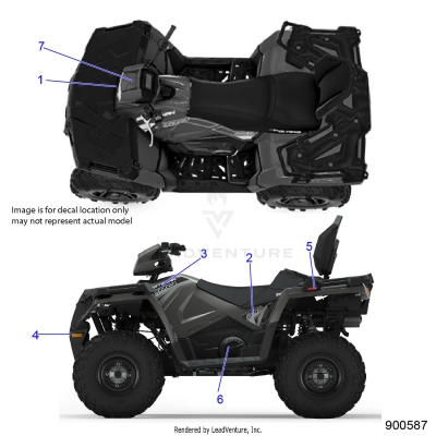 BODY, DECALS, GRAPHIC - A24SDA57A5/E57A4 (900587)