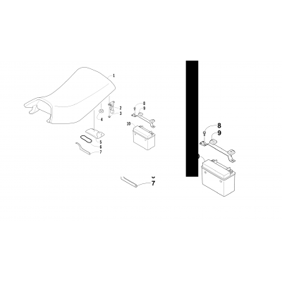 SEAT, BATTERY, AND TOOL KIT ASSEMBLIES