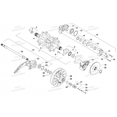 DRIVE TRAIN SHAFTS AND BRAKE ASSEMBLIES