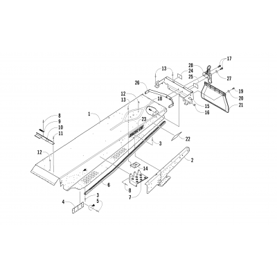 TUNNEL, REAR BUMPER, AND HITCH ASSEMBLY