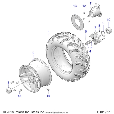 WHEELS, REAR TIRE and BRAKE DISC - A19SHE57FP (C101937)