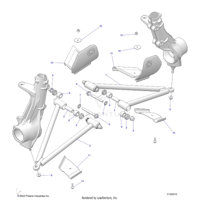 SUSPENSION, A-ARM and STRUT MOUNTING - A25SDZ57AP (C102513)