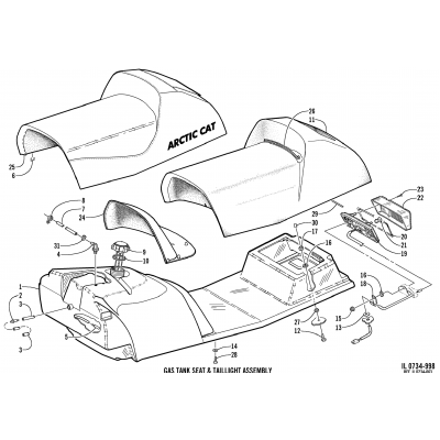 GAS TANK, SEAT, AND TAILLIGHT ASSEMBLY