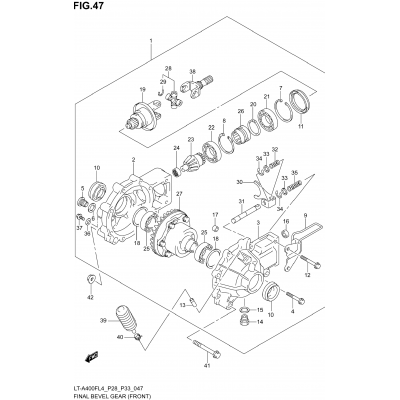 FINAL BEVEL GEAR (FRONT) (LT-A400FZL4 P33)