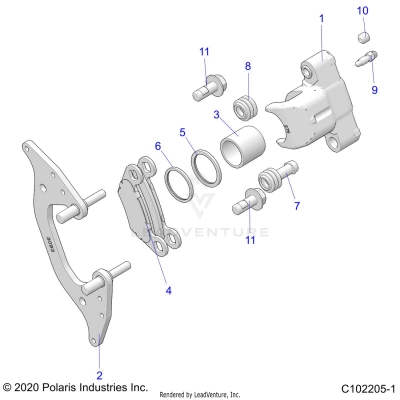BRAKES, FRONT CALIPER - A25SLE95KN/KF (C102205-1)