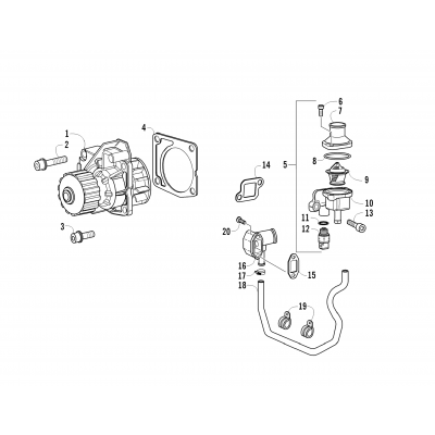 WATER PUMP AND THERMOSTAT HOUSING ASSEMBLY