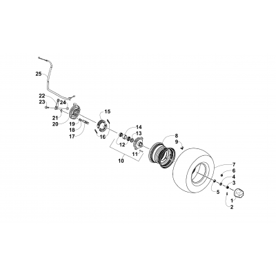 FRONT WHEEL AND BRAKE ASSEMBLIES