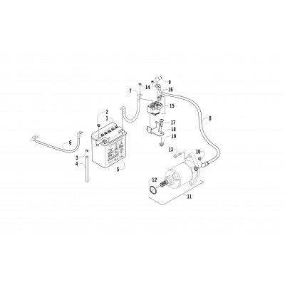 BATTERY AND STARTER ASSEMBLY