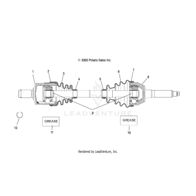 DRIVE SHAFT, FRONT - A06MH50AQ/AX/AY/AZ/AL/AT (4999200299920029B07)
