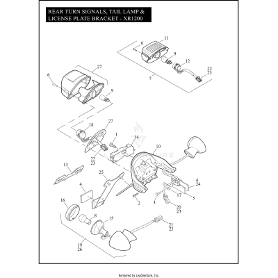 REAR TURN SIGNALS, TAIL LAMP & LICENSE PLATE BRACKET - XR1200
