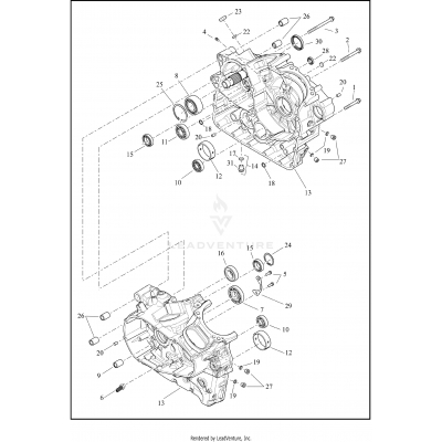 CRANKCASE AND GEARCASE