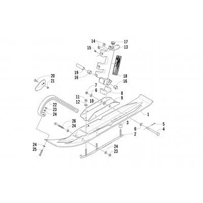 SKI AND SPINDLE ASSEMBLY