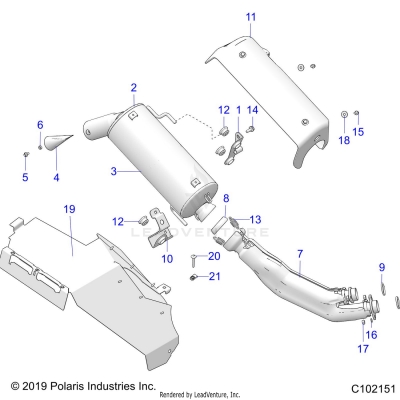 ENGINE, EXHAUST - A20SXD95A9/E95AG/CAG (C102151)