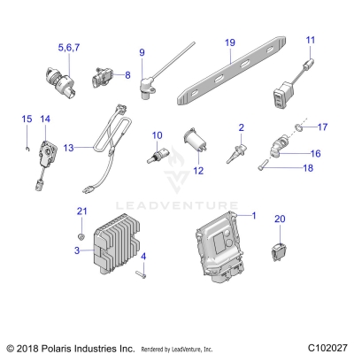 ELECTRICAL, SWITCHES, SENSORS, ECU and CONTROL MODULES - A20SXD95A9/E95AG/CAG (C102027)