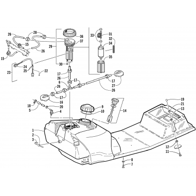 GAS TANK AND FUEL PUMP ASSEMBLIES