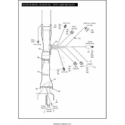 MAIN WIRING HARNESS - NON-ABS BRAKES - FLHP & FLHPE (2 OF 5)