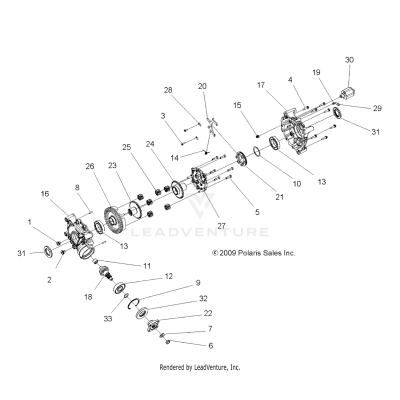 DRIVE TRAIN, REAR GEARCASE INTERNALS - A25SVE95PG (1332723)