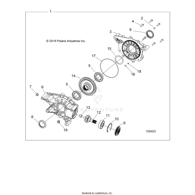 DRIVE TRAIN, REAR GEARCASE INTERNALS - A19S6E57B1 [100453]