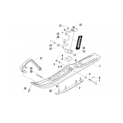 SKI AND SPINDLE ASSEMBLY