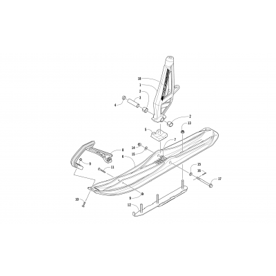 SKI AND SPINDLE ASSEMBLY