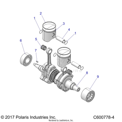 ENGINE, PISTON and CRANKSHAFT - S20EKL8RS ALL OPTIONS (C600778-4)