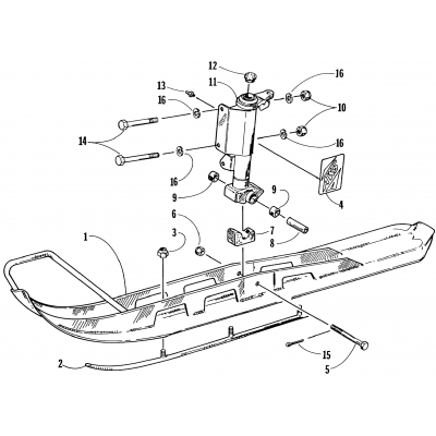 SKI AND SPINDLE ASSEMBLY