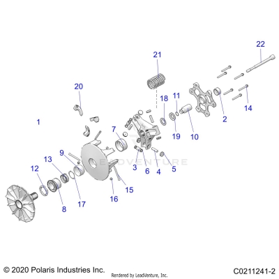 DRIVE TRAIN, PRIMARY CLUTCH - A25SJE57CP/EP (C0211241-2)