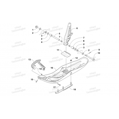 SKI AND SPINDLE ASSEMBLY