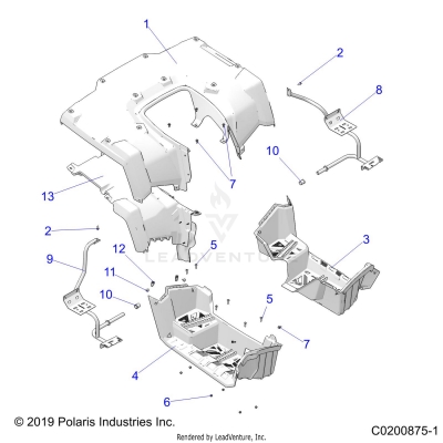 BODY, REAR CAB and FOOTWELLS - A20SDE57F1/S57C5 (C0200875-1)