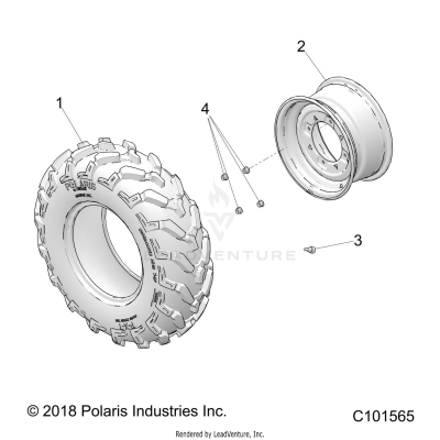 WHEELS, FRONT TIRE - A19SAA50D5 [C101565]