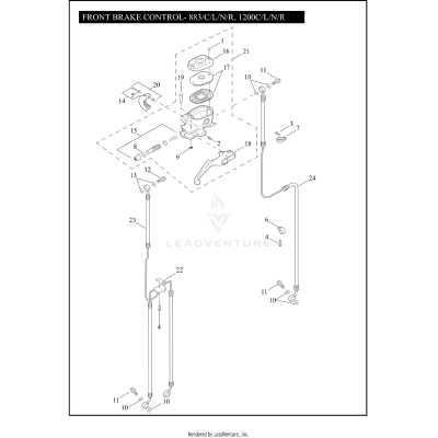 FRONT BRAKE CONTROL - 883/C/L/N/R, 1200C/L/N/R