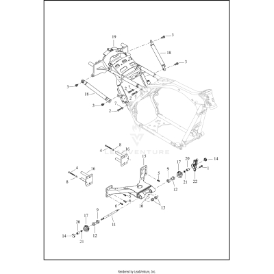 FRAME, INTERMEDIATE AND FORK, REAR